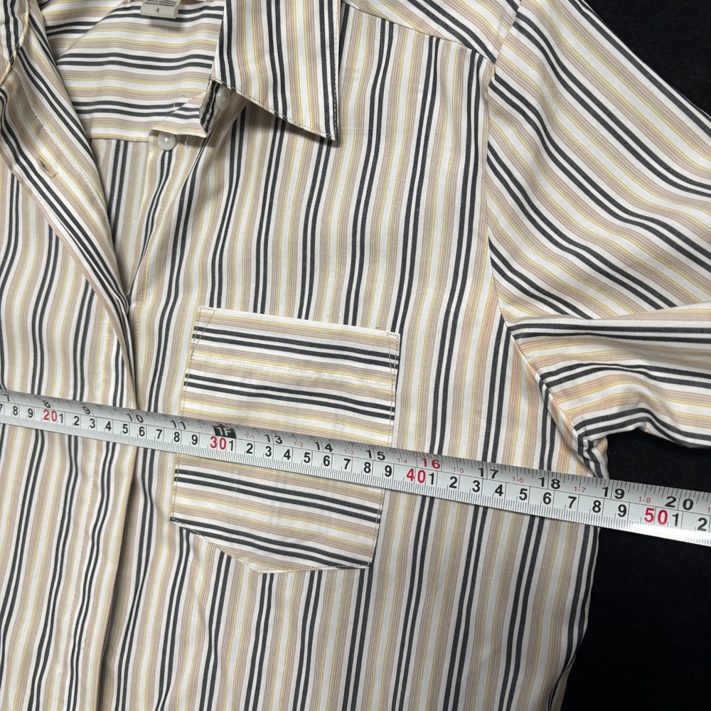 Calvin‎ Klein 4 Striped Button Down Shirt Dress Belted Knee Length - Picture 7 of 10